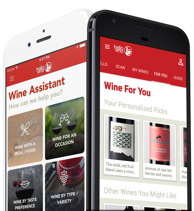 Hello Vino Wine Assistant App for iPhone and Android